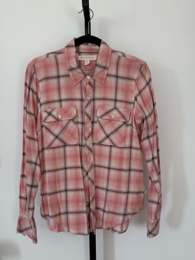 True Religion Pink Plaid Casual Button-Down Shirt